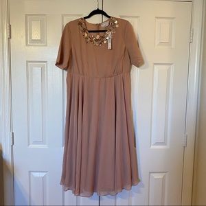 Pink Maternity Dress, baby shower dress, size 12